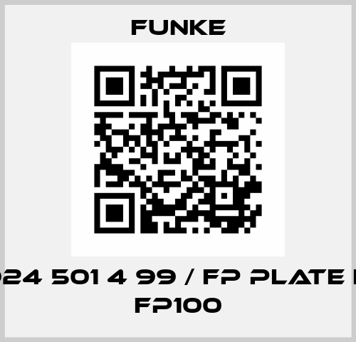 400 924 501 4 99 / FP plate H for FP100 Funke