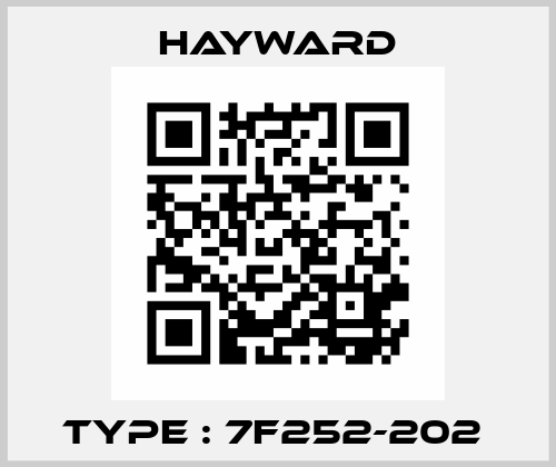 TYPE : 7F252-202  HAYWARD