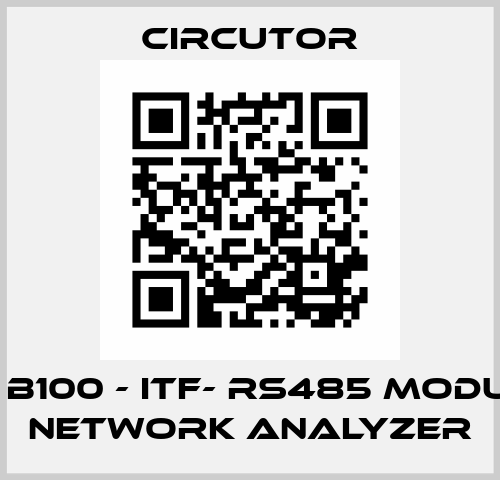 CVM B100 - ITF- RS485 modular network analyzer Circutor