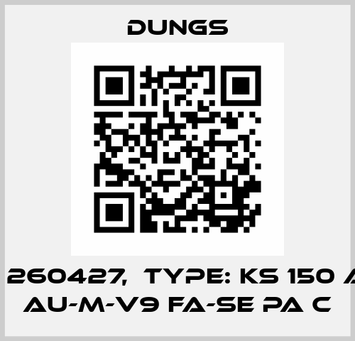 P/N: 260427,  Type: KS 150 A2-7 Au-M-V9 fa-se Pa C Dungs