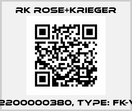 P/N: 12200000380, Type: FK-VA 20 RK Rose+Krieger