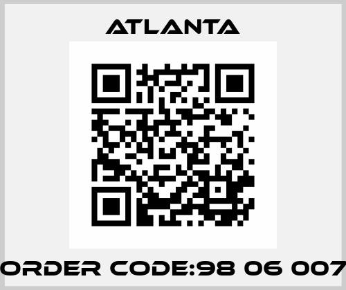 order code:98 06 007 ATLANTA