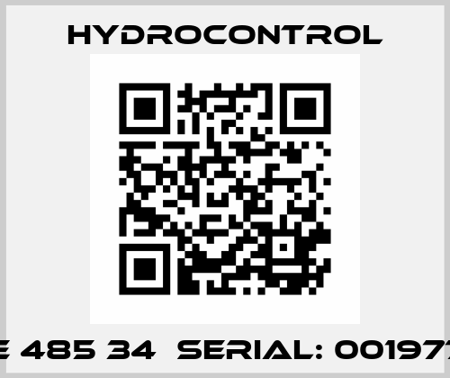 Code 485 34  Serial: 001977256 Hydrocontrol