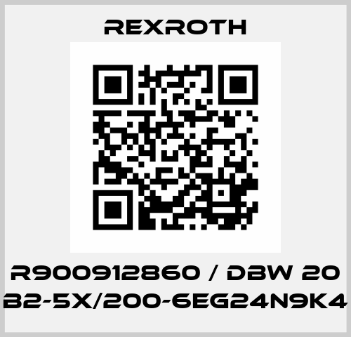 R900912860 / DBW 20 B2-5X/200-6EG24N9K4 Rexroth