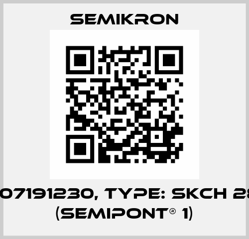 P/N: 07191230, Type: SKCH 28/08 (SEMIPONT® 1) Semikron