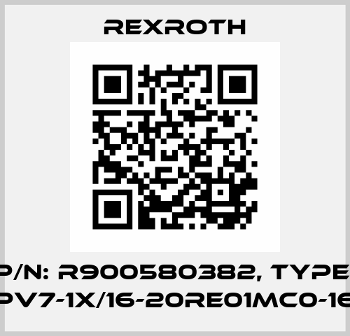 P/N: R900580382, Type: PV7-1X/16-20RE01MC0-16 Rexroth