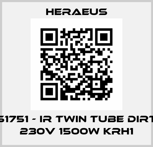 09751751 - IR Twin Tube DIRTECH 230V 1500W KRH1 Heraeus