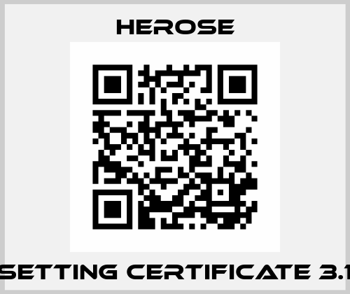 Setting certificate 3.1 Herose