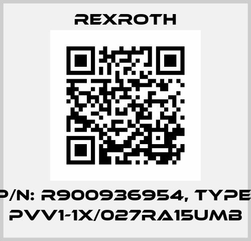 P/N: R900936954, Type: PVV1-1X/027RA15UMB Rexroth