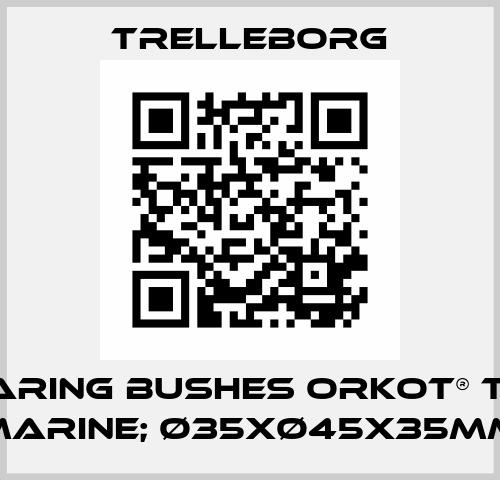 Bearing bushes Orkot® TLM Marine; Ø35xØ45x35mm Trelleborg