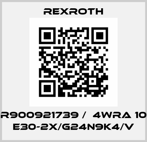 R900921739 /  4WRA 10 E30-2X/G24N9K4/V Rexroth