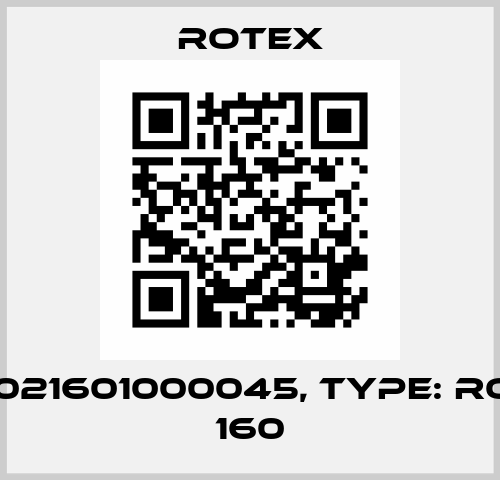 P/N: 021601000045, Type: ROTEX 160 Rotex