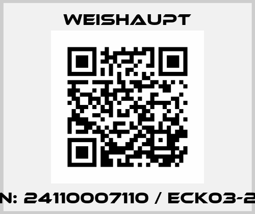 PN: 24110007110 / ECK03-2/1 Weishaupt