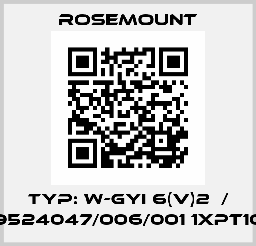 Typ: W-GYI 6(V)2  / 49524047/006/001 1XPT100 Rosemount