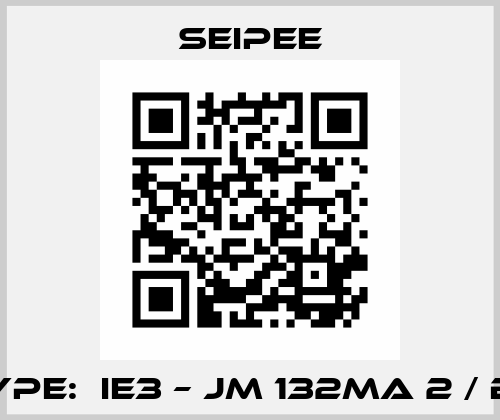 Type:  IE3 – JM 132MA 2 / B5 SEIPEE
