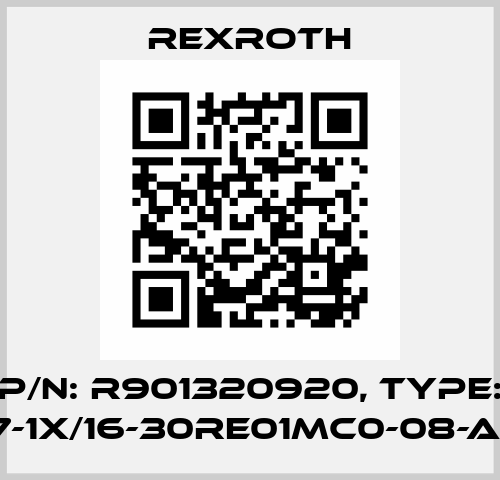 P/N: R901320920, Type: PV7-1X/16-30RE01MC0-08-A474 Rexroth