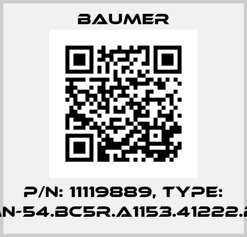 P/N: 11119889, Type: PFMN-54.BC5R.A1153.41222.2001 Baumer