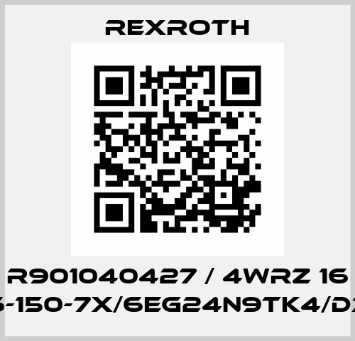 R901040427 / 4WRZ 16 W6-150-7X/6EG24N9TK4/D3M Rexroth