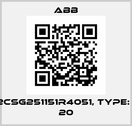 P/N: 2CSG251151R4051, Type: M4M 20 ABB
