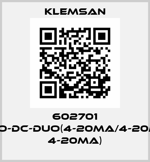 602701 PISO-DC-DUO(4-20mA/4-20mA, 4-20mA) Klemsan