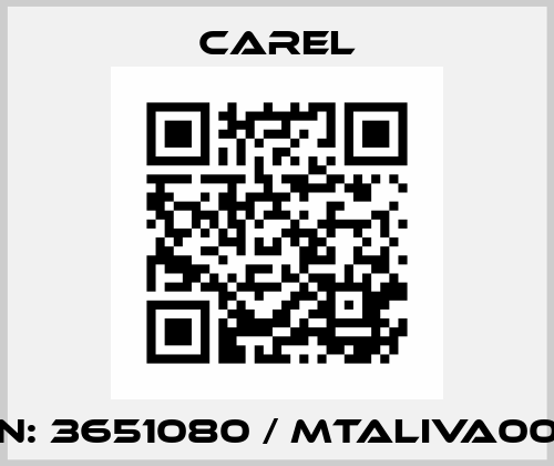 PN: 3651080 / MTALIVA000 Carel