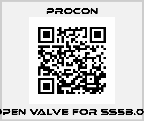Open Valve for SS5B.01  Procon