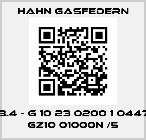 89023.4 - G 10 23 0200 1 0447 GZ10 GZ10 01000N /5 Hahn Gasfedern