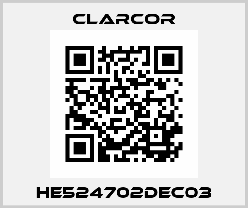 HE524702DEC03 Clarcor