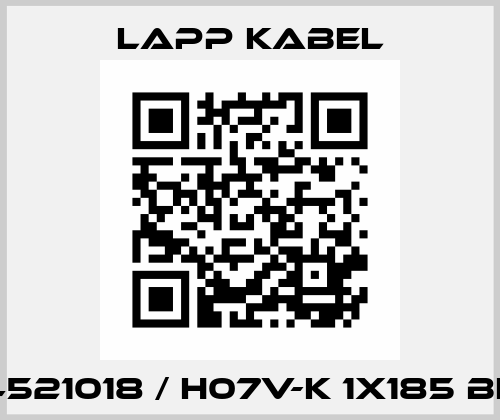 4521018 / H07V-K 1X185 BK Lapp Kabel
