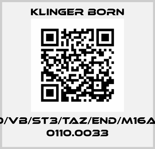K700/VB/ST3/TAZ/END/M16A/KL/  0110.0033 Klinger Born