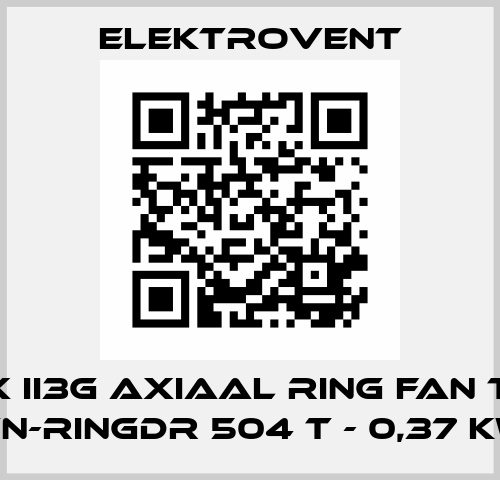 Atex II3G Axiaal ring fan type VN-Ringdr 504 T - 0,37 kW ELEKTROVENT