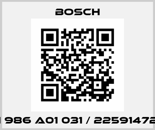 1 986 A01 031 / 22591472 Bosch