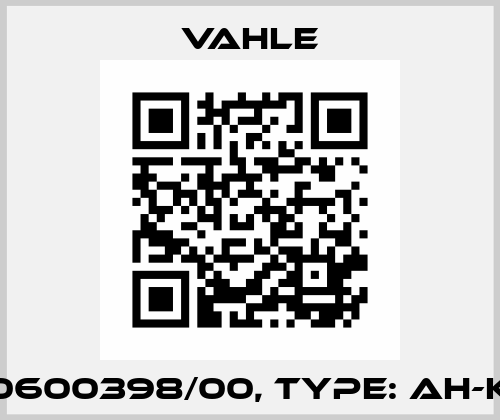 P/n: 0600398/00, Type: AH-KFA/K Vahle