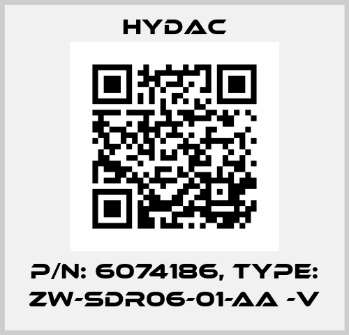 P/N: 6074186, Type: ZW-SDR06-01-AA -V Hydac