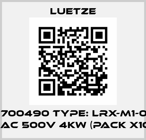 P/N: 700490 Type: LRX-M1-0490 3AC 500V 4kW (pack x10) Lutze