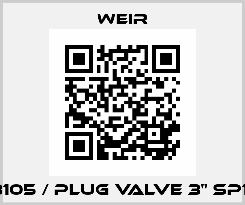 103105 / Plug Valve 3" SP150 Weir