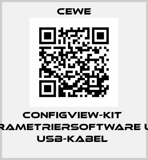 ConfigView-Kit  Parametriersoftware und USB-Kabel  Cewe Instrument