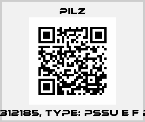 p/n: 312185, Type: PSSu E F PS-P Pilz
