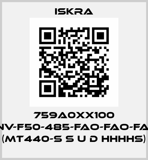 759A0XX100 MT440S-UNV-F50-485-FAO-FAO-FAO-FAO-SHP (MT440-S S U D HHHHS) ISKRA