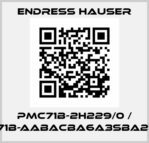 PMC71B-2H229/0 / PMC71B-AABACBA6A3SBA2VLJD Endress Hauser