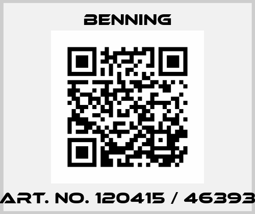 Art. No. 120415 / 46393 Benning