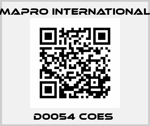 D0054 COES  MAPRO International