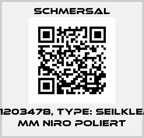 p/n: 101203478, Type: SEILKLEMME 5 MM NIRO POLIERT Schmersal