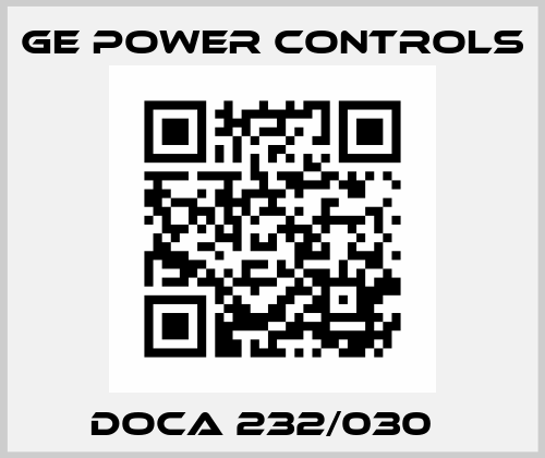 DOCA 232/030   GE Power Controls