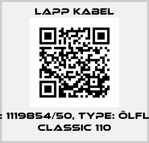 P/N: 1119854/50, Type: ÖLFLEX® CLASSIC 110 Lapp Kabel