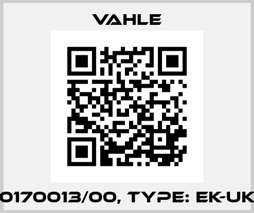 P/n: 0170013/00, Type: EK-UK25-L Vahle