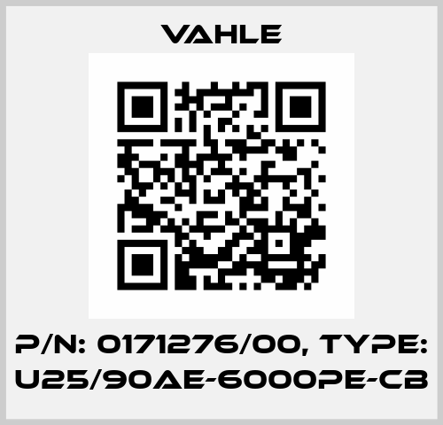 P/n: 0171276/00, Type: U25/90AE-6000PE-CB Vahle