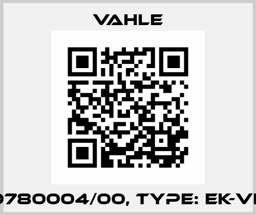 P/n: 0780004/00, Type: EK-VES10L Vahle