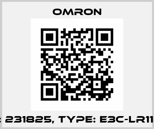 P/N: 231825, Type: E3C-LR11 4M Omron