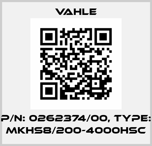 P/n: 0262374/00, Type: MKHS8/200-4000HSC Vahle
